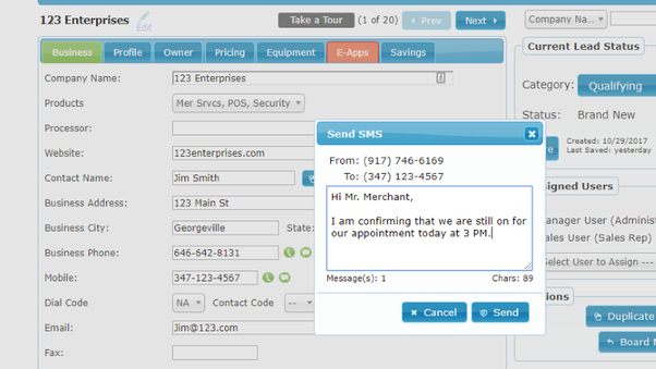 Integrated Inbound and Outbound SMS CRM