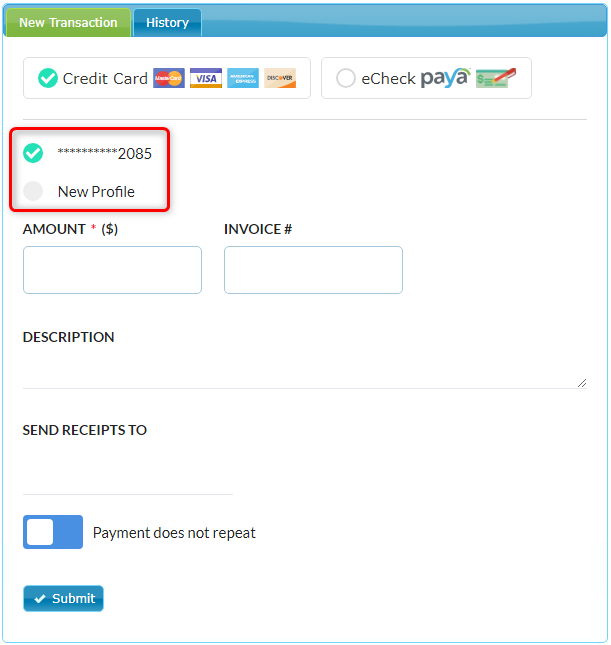 Additional Payment Profile