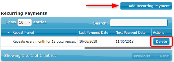 Recurring Payments Report