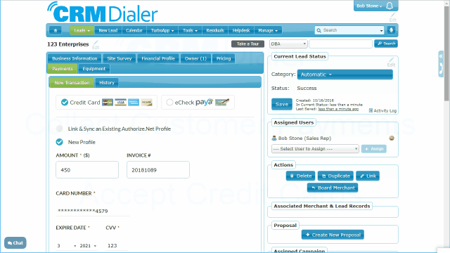 CRMDialer Payments Processing - Collect Customer Payments